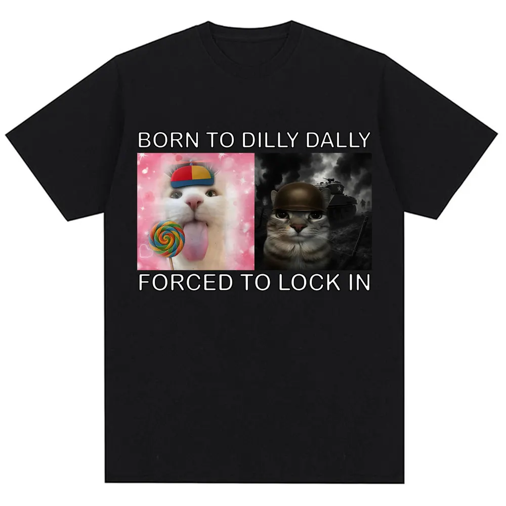 Fuuny Kittler Hilarious Cat Meme T Shirts Men Women Cute Fashion O-Neck T-shirts Oversized Breathable Cotton T Shirt Streetwear