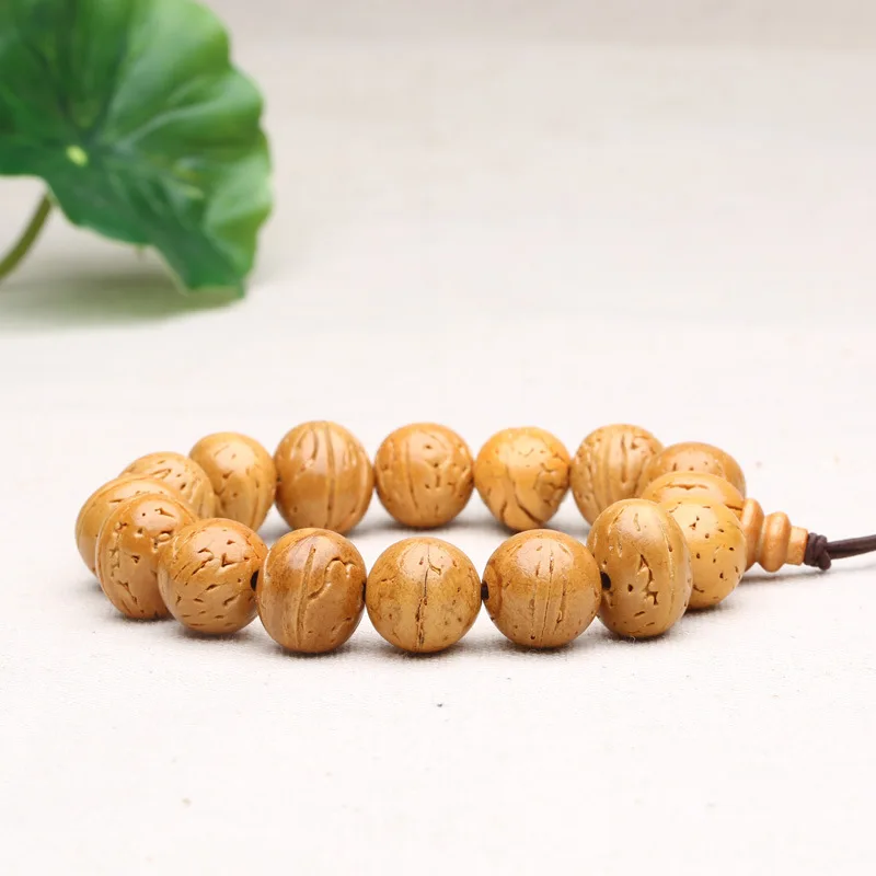 Walnut bracelet Peach Pit Beads Bracelet Men's bracelet Hand bead Play Polished Peach Pit Seeds