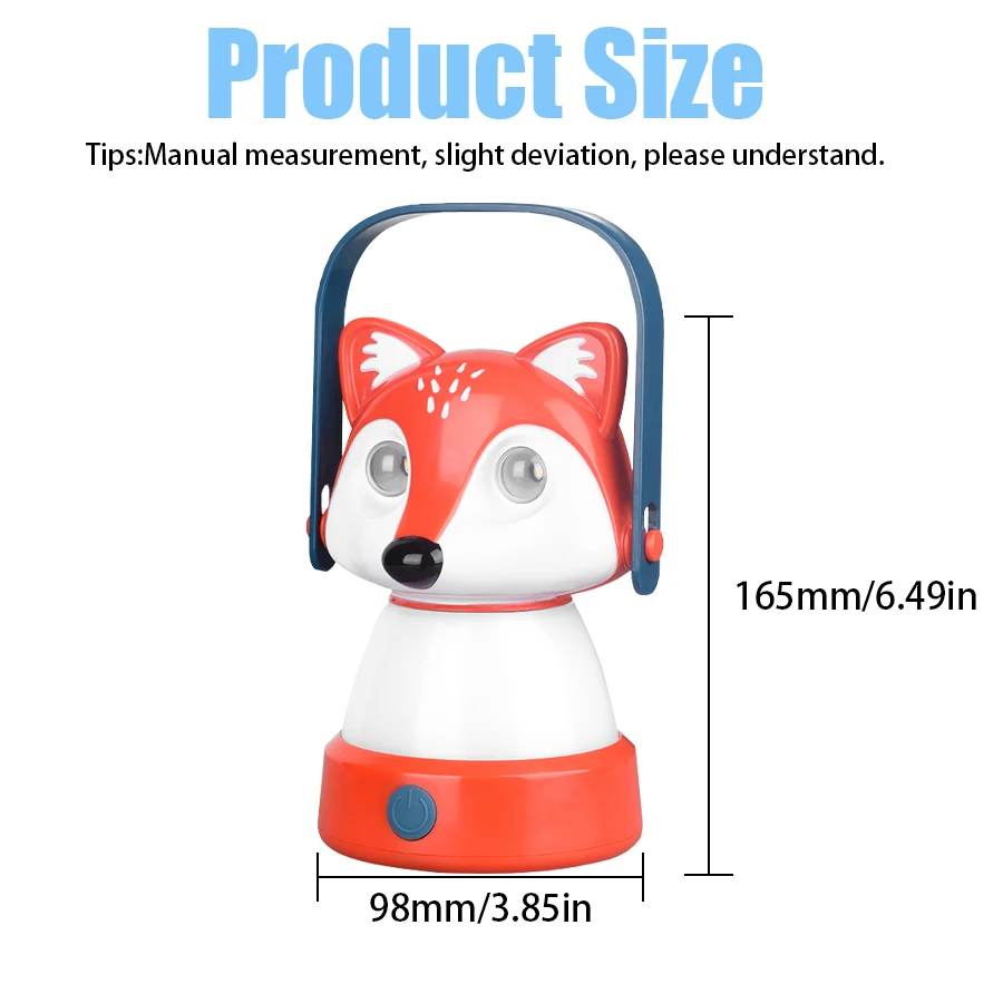 F2 Portable LED Camping Lantern Flashlight Cute Animal Headlight Outdoor Camping Working Fishing Night Walk Searchlight Kid Gift