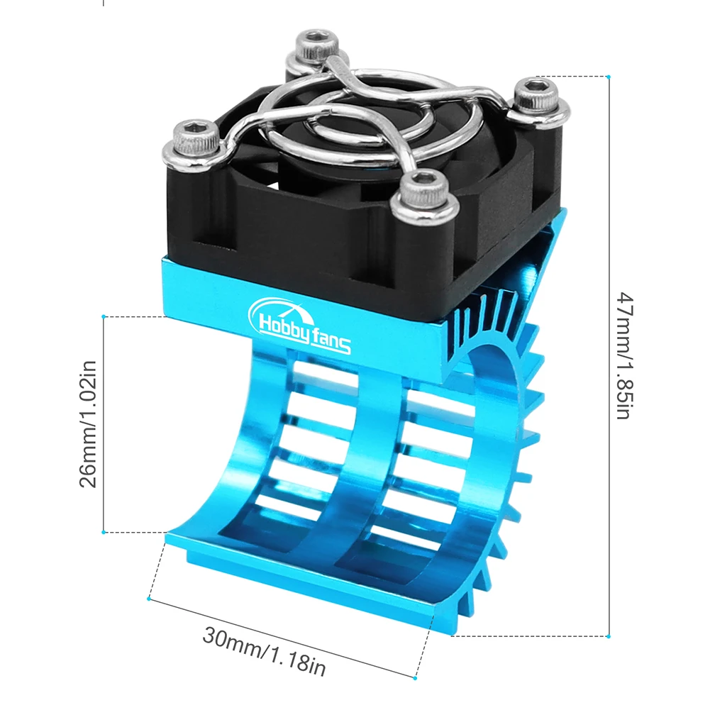 Electric Motor Heat Sink with Cooling Fan for 1/14 1/16 1/18 370 380 390 RC Car for 2838 2858 2845 Brushless Motor