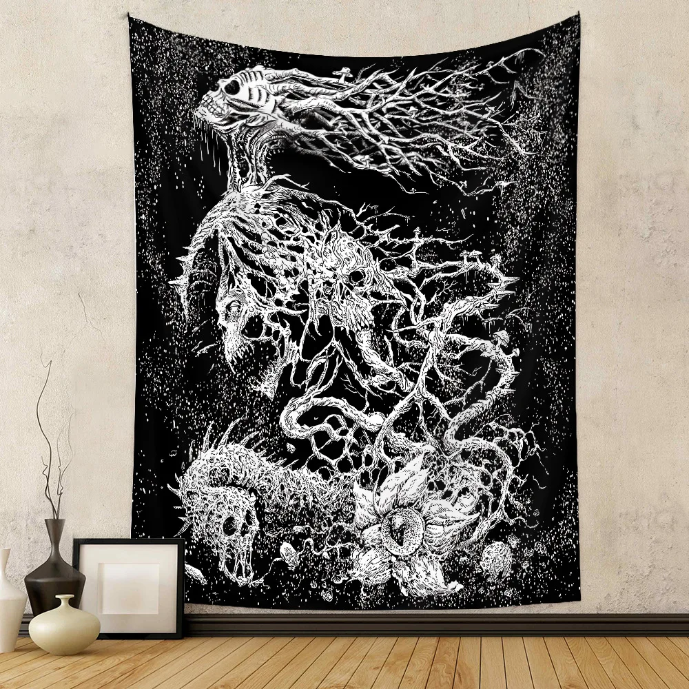 

Гобелен VIKAMA в стиле Ктулху с изогнутыми корнями, темное абстрактное искусство, настенный декор для спальни, игровой комнаты, готический декор