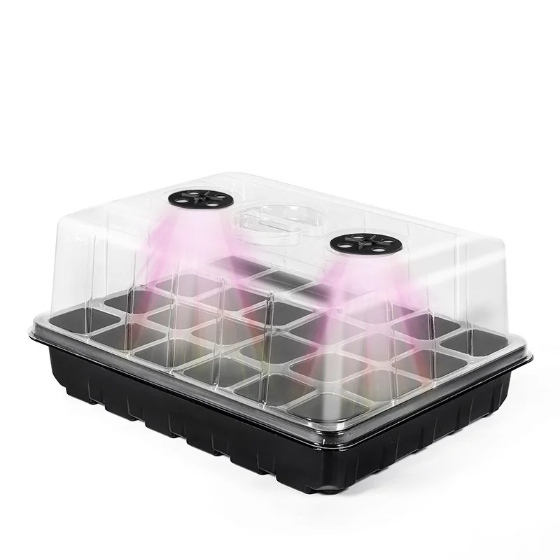 

Plant Seed Starter Kit with Grow Light Seedling Tray 24/48 Holes Indoor Propagation Box