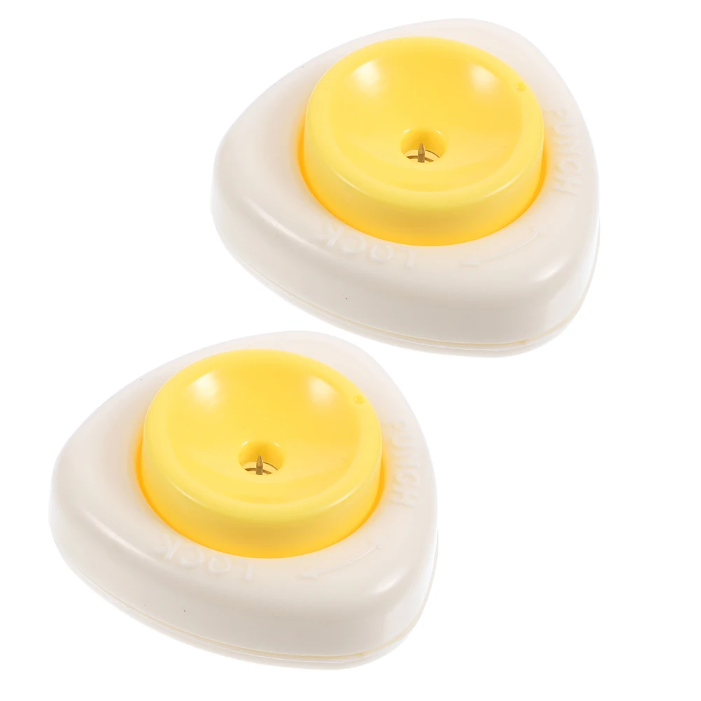 

2pcs Egg Hole Puncher Kitchen Tool Manual Yellow Shell Separator Reusable Stainless Steel Piercer Non Slip Base Easy Clean