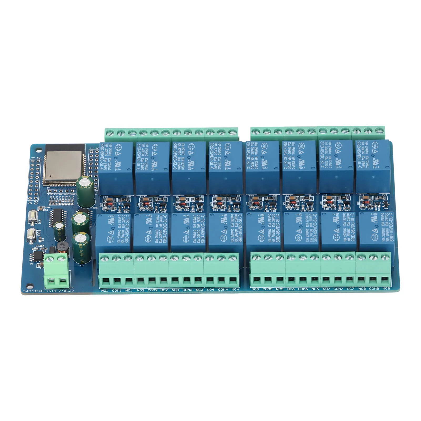 Relay Module Board 16 Channel for ESP32-WROOM Relay Development Board for Smart Home DC5-12V Relay Board Relay Module