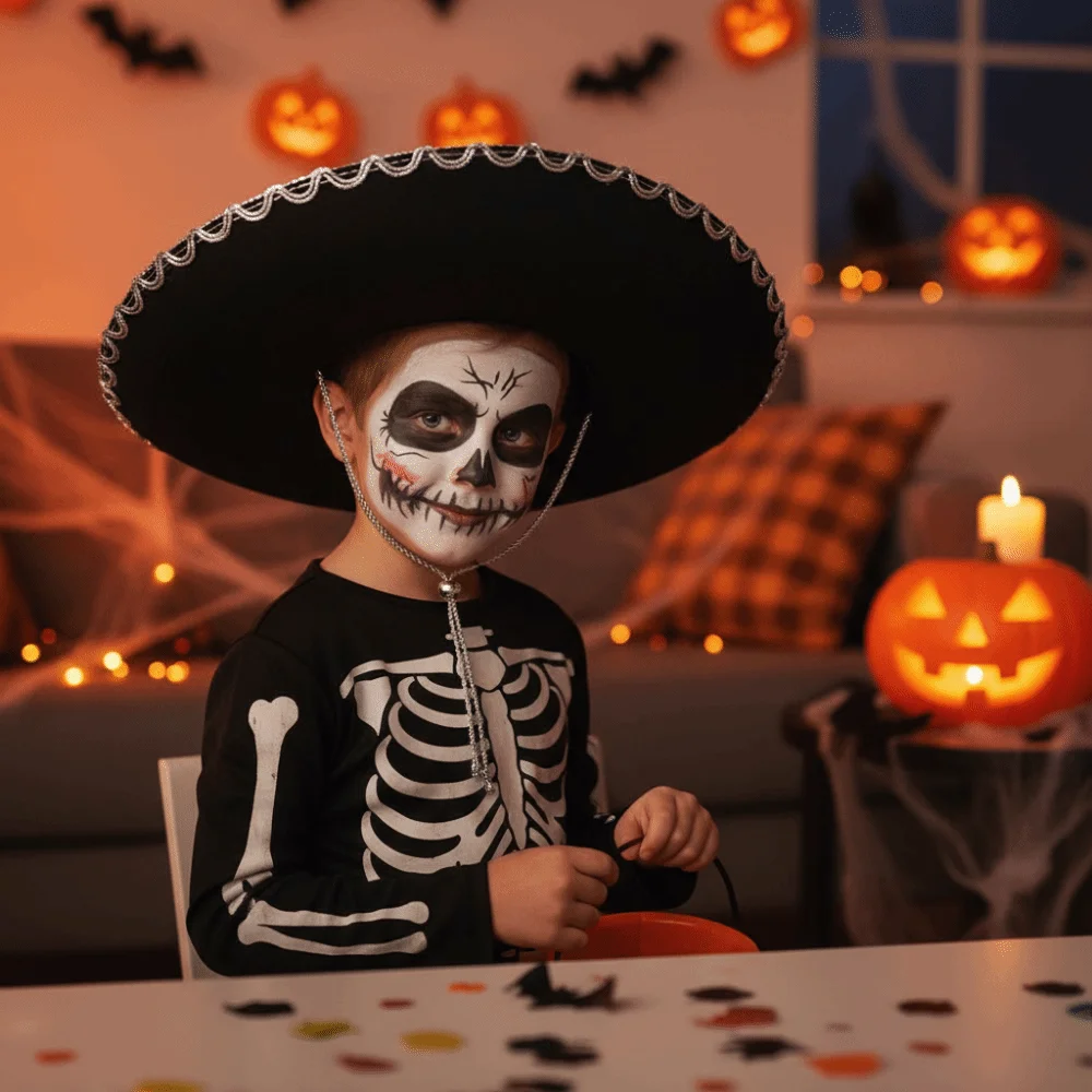 Discothèque Vintage noir mexicain chapeau magicien chapeau haut-de-forme vacances Costume chapeau scène Performance Cosplay chapeau hommes femmes unisexe