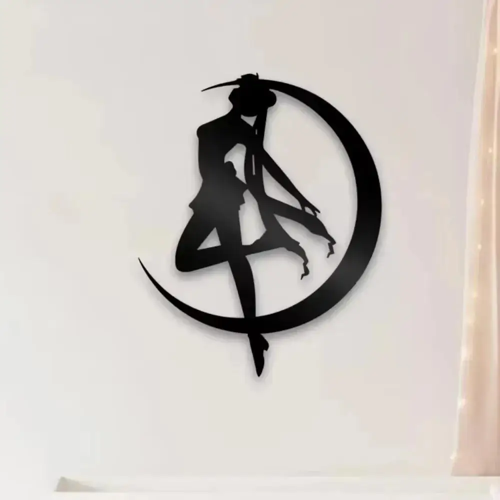 Industrial Letter Magic Girl Iron Wall Hanging Anime Silhouette Metal Art Waterproof Rustproof Ornament for Home Cafe Bar