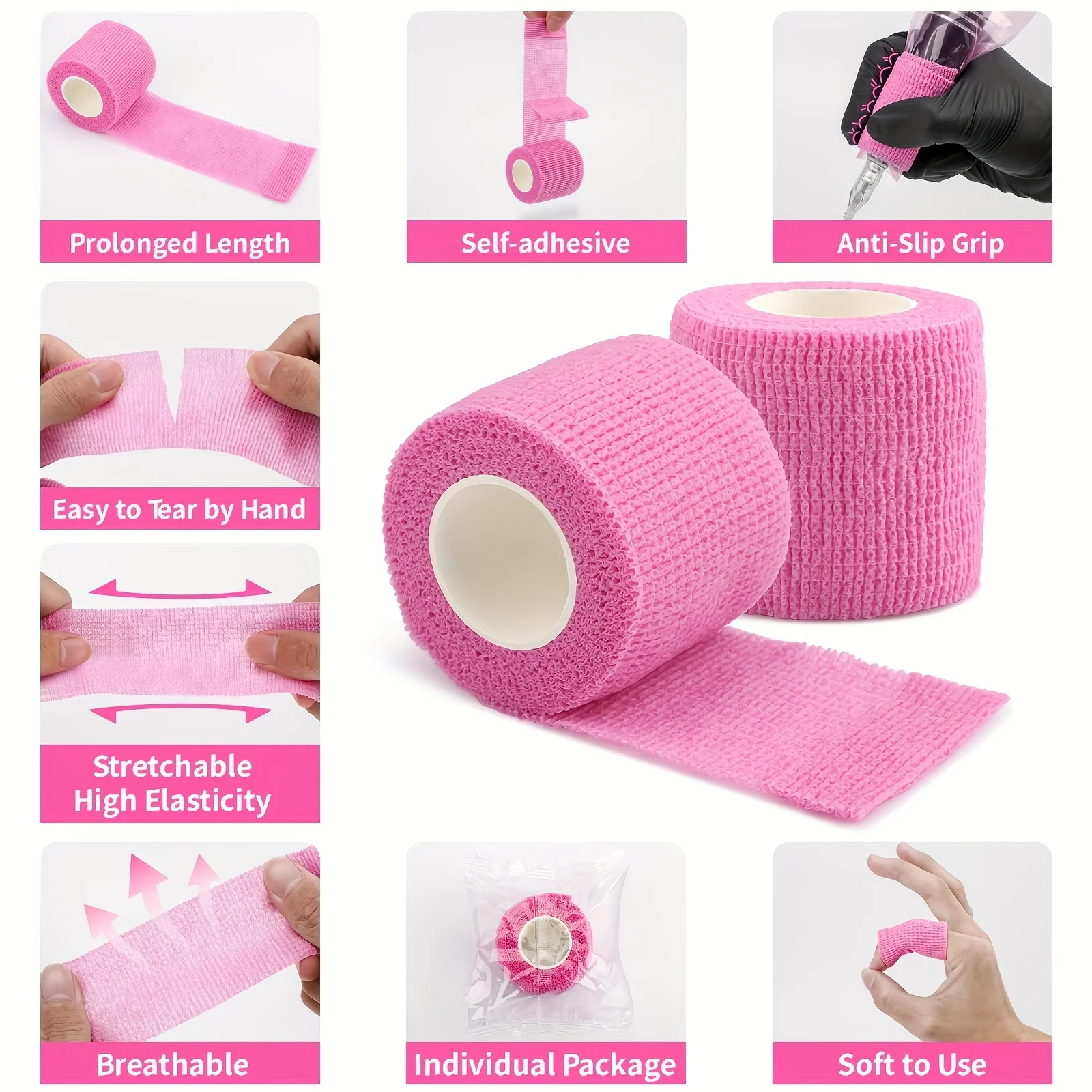 Tattoo Kit 54/24PCS with Table Cover Grip Tape Elastic Bandage Self Adhesive Tape Tattoo Supplies Accessories Essentials