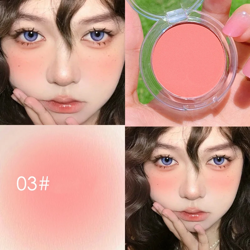 

Monochrome Blush Matte Eye Shadow Cosmetics Vitality Girl Nude Makeup Natural Smudge Blush Plate Milk Peach Face Blush