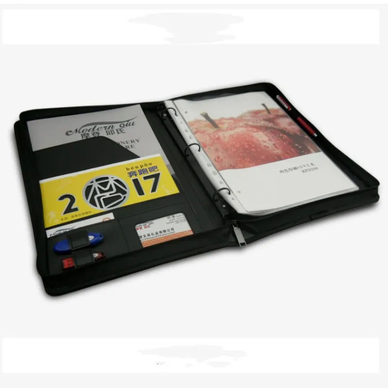 

Multifunctional A4 391 Conference Folder Business Stationery Folder Leather Contract File FoldersTravel Document Folder