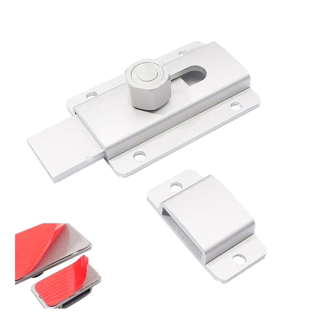 Space-saving For Home Security Aluminum Alloy Lock Household Door Latch Convenience Sliding Design Easy To Install