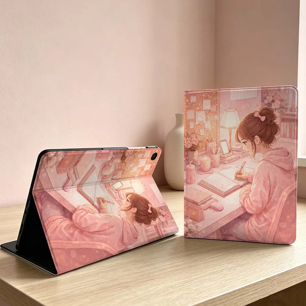 Learning Girl Patterns For Samsung Galaxy Tab S11 S10 S9 S8 S7 S6 A11 A9 A8 A7 Ultra Lite FE Plus Inch Tablet Case Soft