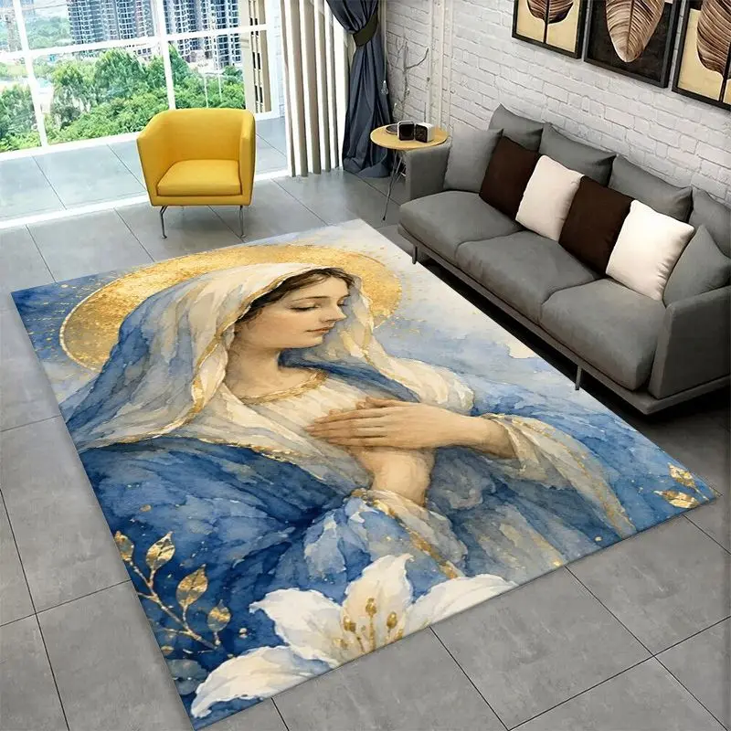 Virgin Mary Christian Faith Large Area Rug Non-slip Durable Carpet for Bedroom Living Room Sofa Doormat Home Decor Floor Mat - view 4