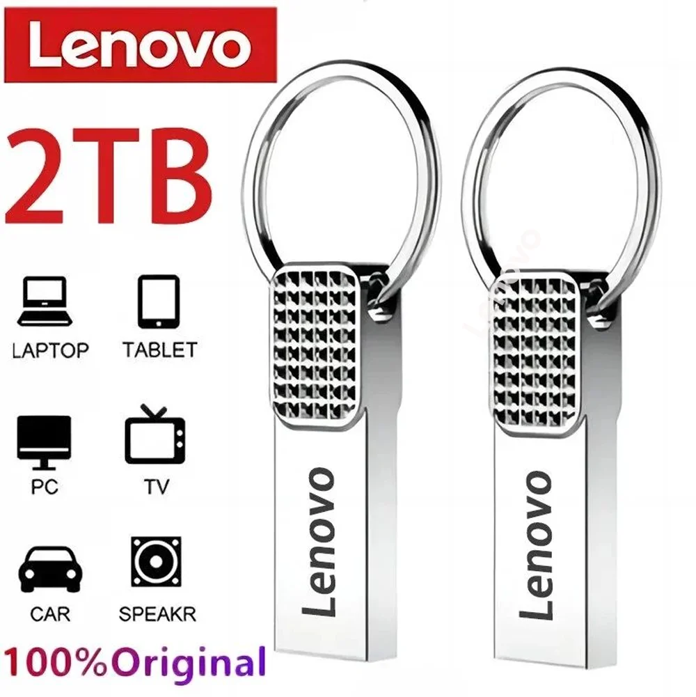 Lenovo Pen Drive 2TB 1TB USB Flash Drive For Iphone OTG Lightning USB 3.0 Metal 2-in-1 Pendrive High Speed Memory Stick 128GB