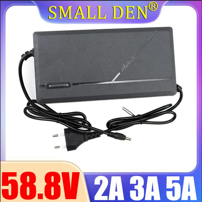 New 58.8V 2A 3A 5A lithium battery pack charger intelligent 14s 52V DC5.5 Triangle 3-pin XLR plug fast charging