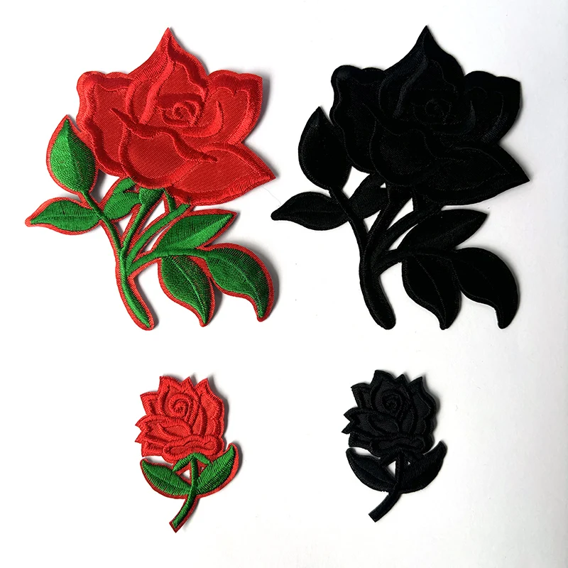 10 Stück bestickte Rosen-Blumen-Patches zum Aufbügeln, modische Kleidung, Aufkleber, Applikation für DIY-Bekleidung, Nähen, Kleidungszubehör – Detail 2