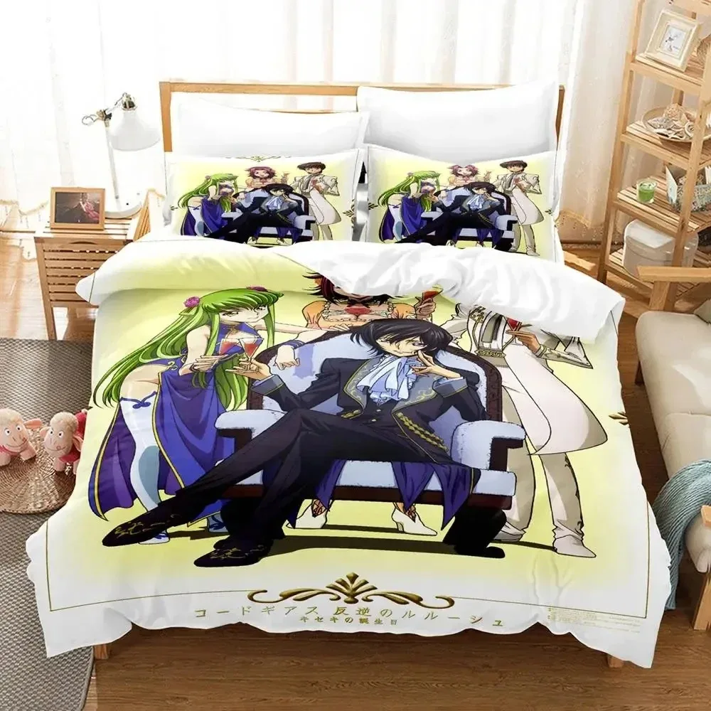 Anime CODE GEASS Lelouch Bedding Set Duvet Cover Bed Set Quilt Cover Pillowcase Comforter king Queen Size Boys Adult Bedding Set