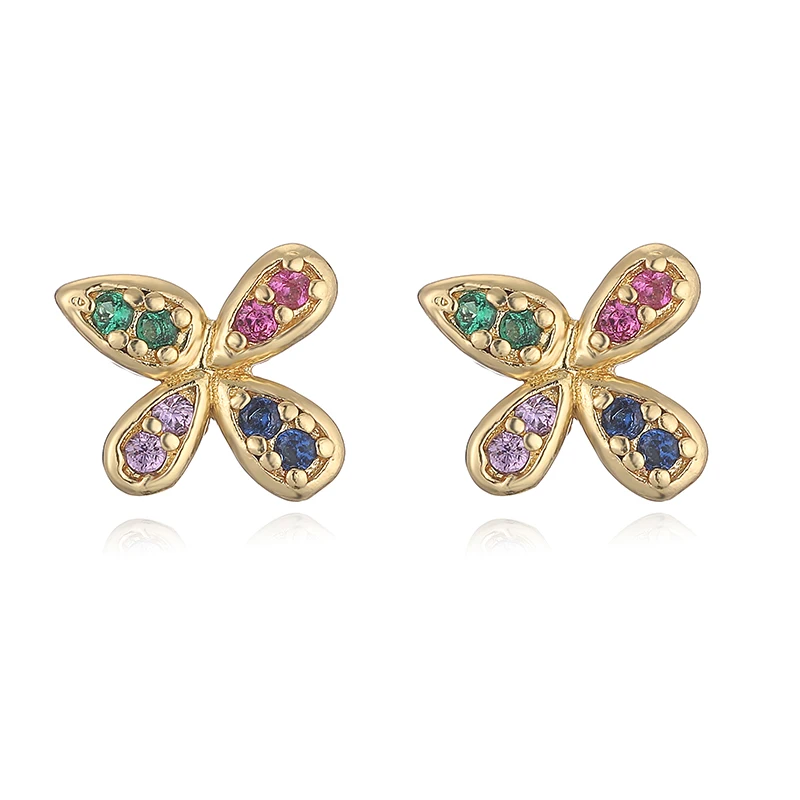 أقراط مطلية بالذهب بأحجار الزركونيا المكعبة ، مرصعة معدنية ممتازة للسيدات ، مجوهرات حلوة ورومانسية