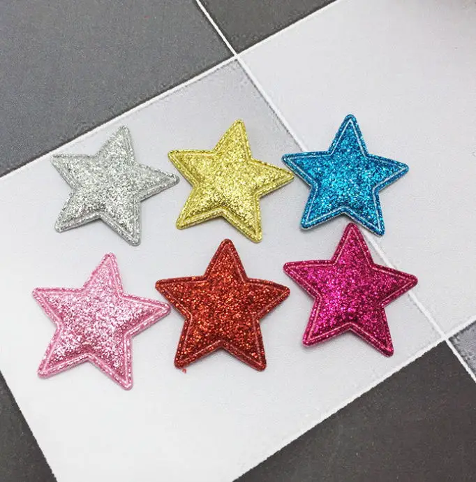 50 قطعة/الحزمة 3 سنتيمتر البريق التصحيح مبطن ورأى شكل نجمة الملابس زين الديكور مشبك شعر ذاتي الصنع ملحق لطيف متعدد الألوان شارة