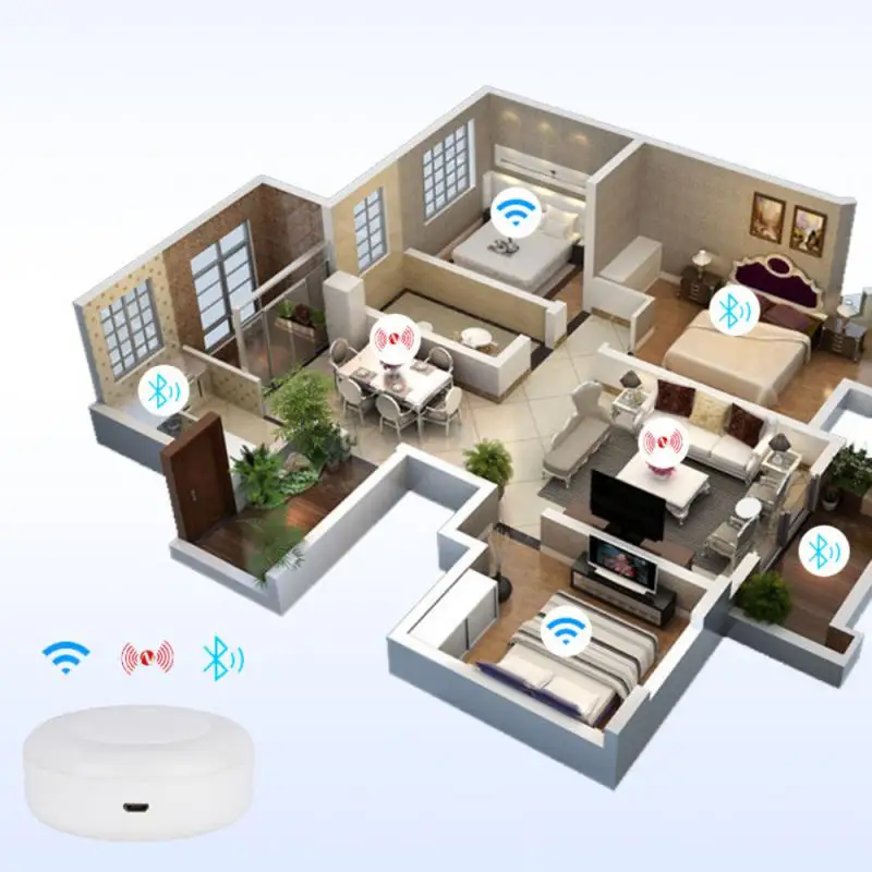 Tuya-Zigbee 3.0 alarme de controle remoto sem fio, compatível com Bluetooth malha Gateway campainha, Wi-Fi, RGB Night Light