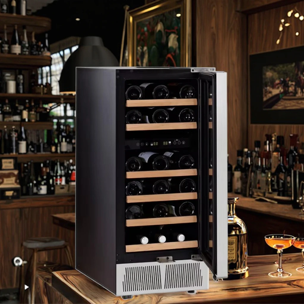 

85л, 28 бутылок, двухзонный отдельно стоящий холодильник из нержавеющей стали, гарантия 1 год для ресторана, отеля, домашнего использования, охладители для вина