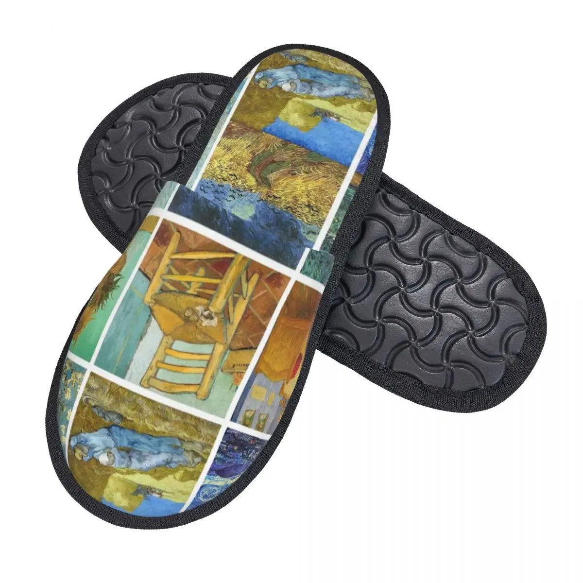 Custom Print Women Vincent Van Gogh Works House Slippers Cozy Warm Art Painting Memory Foam Fluffy Slipper Indoor Outdoor Shoes