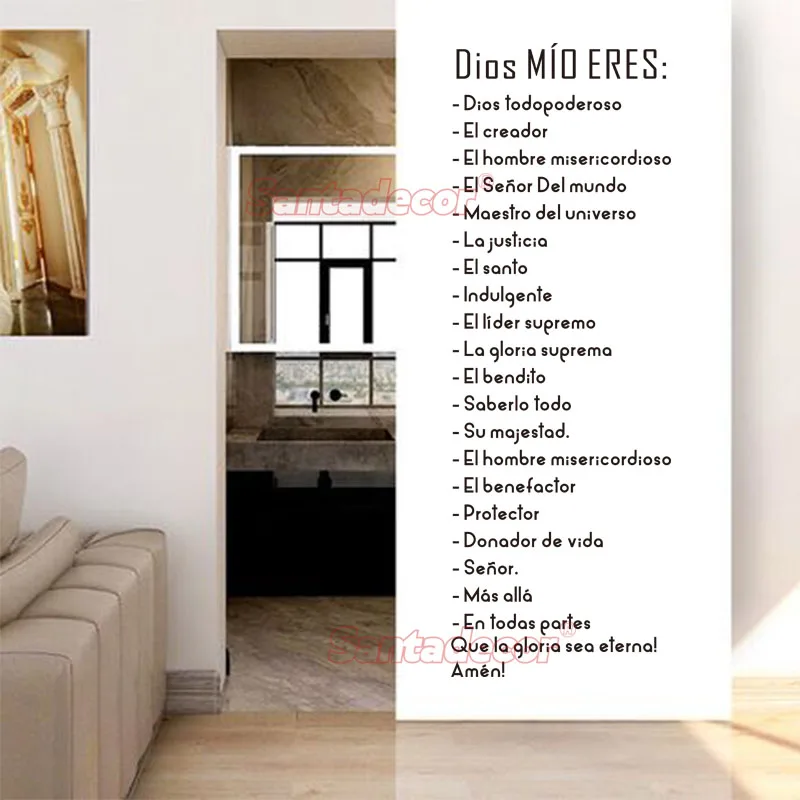 Spanish Sticker Dios Mío Eres Bible Letter Home Decor Poster Gloria Para Siempre Living Room Mural Decal Decoration Wallpaper