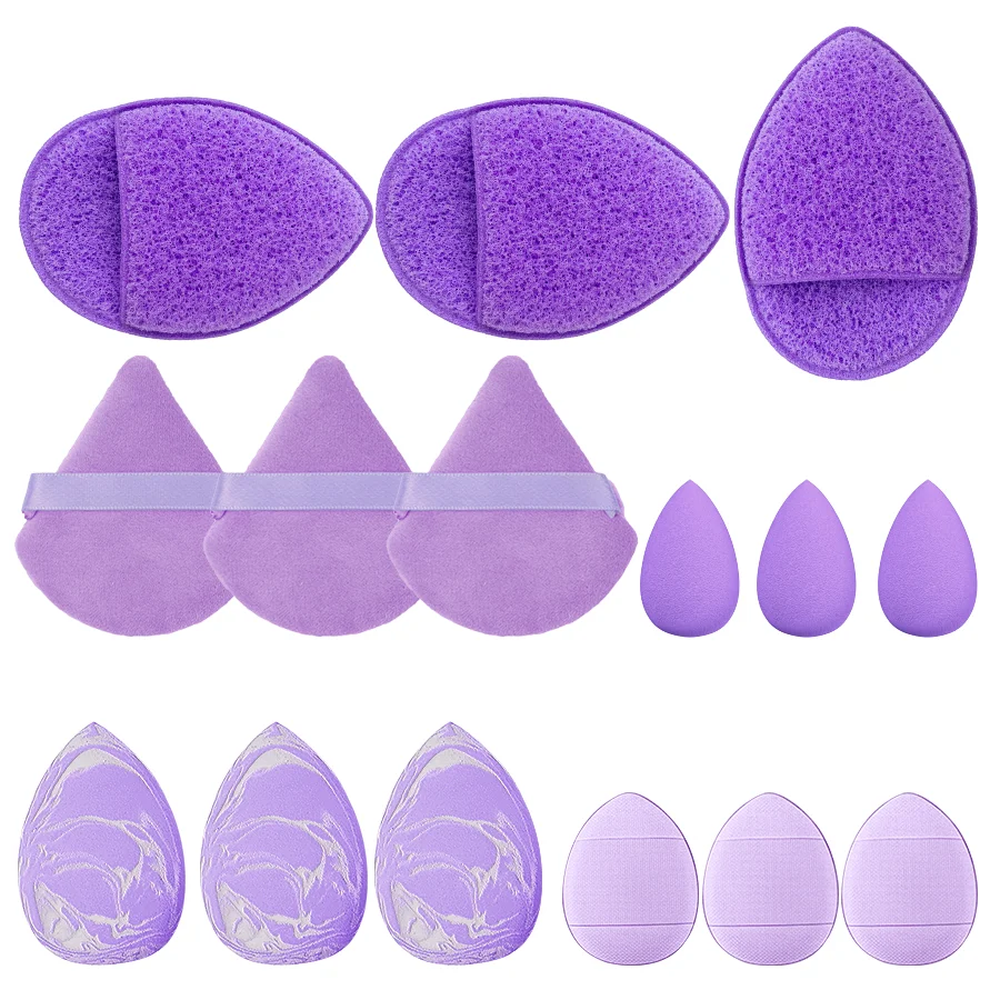 إسفنجة مكياج أرجوانية ، تنظيف الوجه قطرة الماء ، مجموعة للاستخدام المنزلي أو الخارجي ، 15 #1