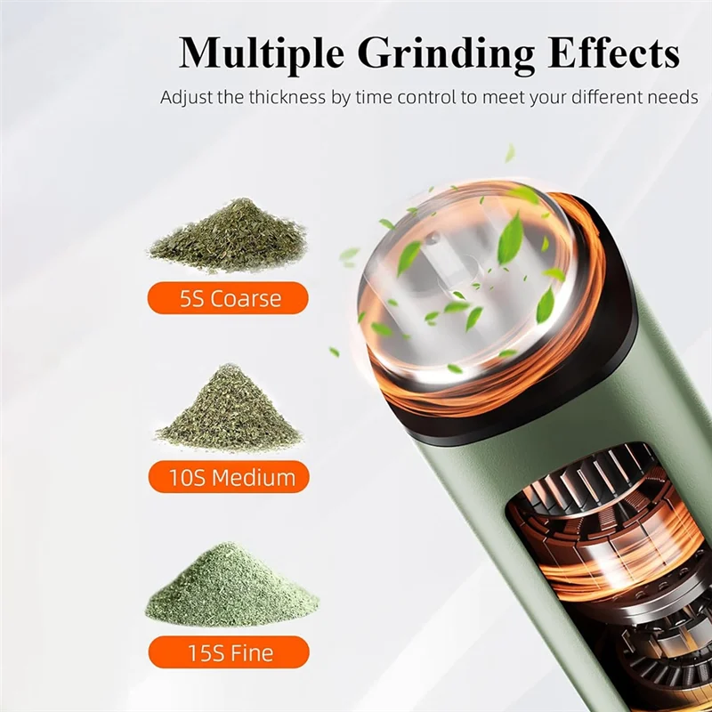 B15C Portable Auto Grind Electric Herb Grinder One-Touch Grinding Up To 1.5G Automatic Dry Spice Mill Machine image 3