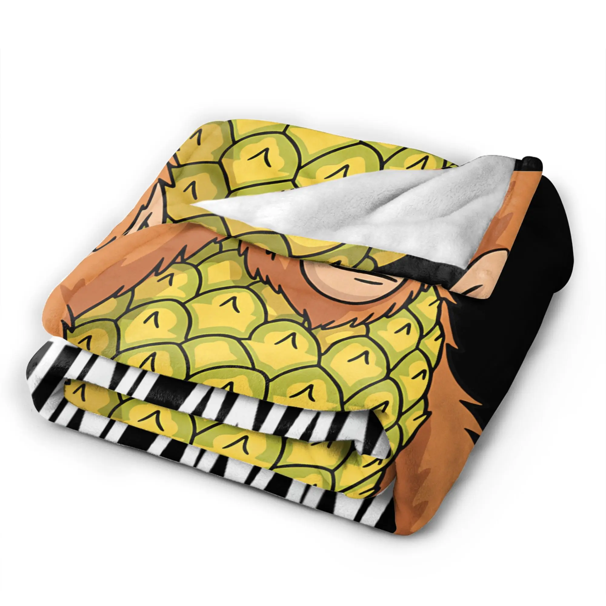 Italian Brainrot Characters Orangutini Ananasini Blanket  Travel Office Flannel Throw Blanket For Bedroom Soft Bedspread Gift