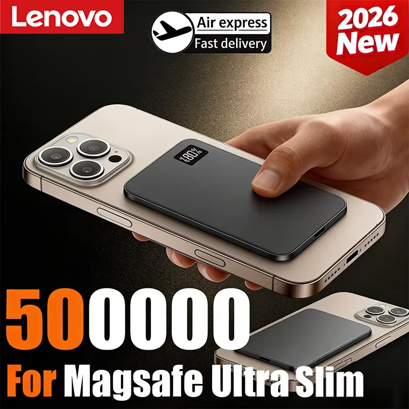 

Сертифицированный Lenovo 3C ультратонкий магнитный беспроводной внешний аккумулятор MagSafe на 500000 мАч с быстрой зарядкой и цифровым дисплеем