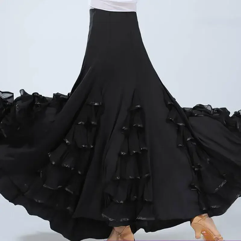 

360Degree Lady Spanish Dress Big Swing Classic Gypsy Waltz Dance Practice Stage Clothing Performance Dance Costume Outfit