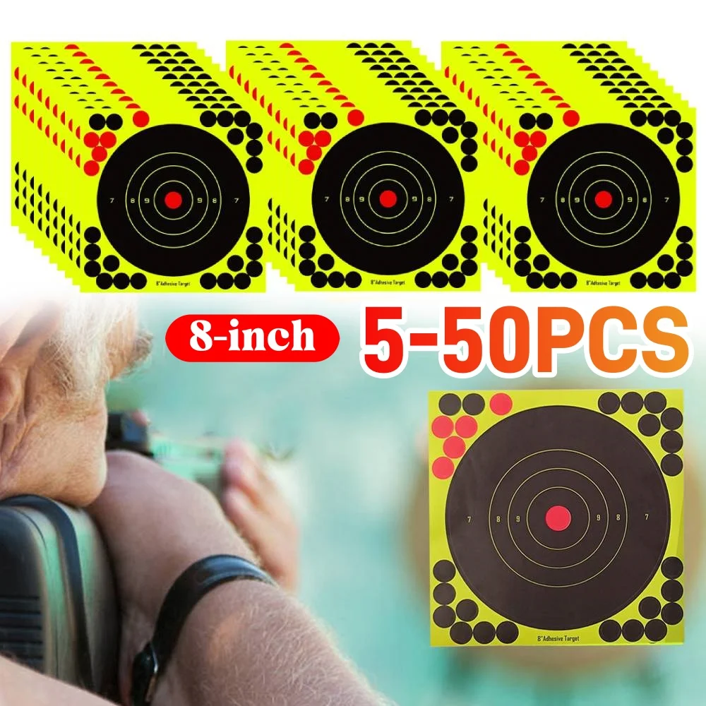 

5-50 шт. круглых наклеек-мишеней для стрельбы, 8-дюймовые самоклеящиеся стикеры, точки-мишени для стрельбы и охоты