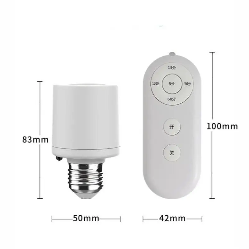 E27 Wireless Remote Control Smart Timer Switch Lamp Holder 220V Room Bedroom