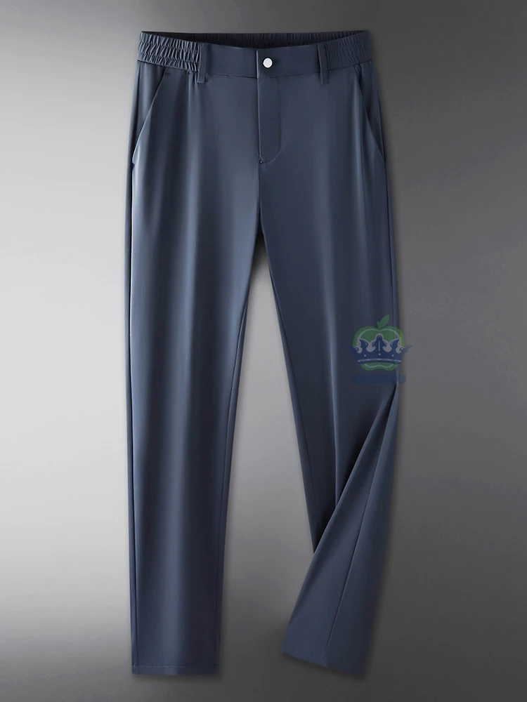 High Quality Summer Ultrathin Ice Silk Business Pants Men Elastic Waist Classic Work Casual Office Formal Trousers Plus Size 40