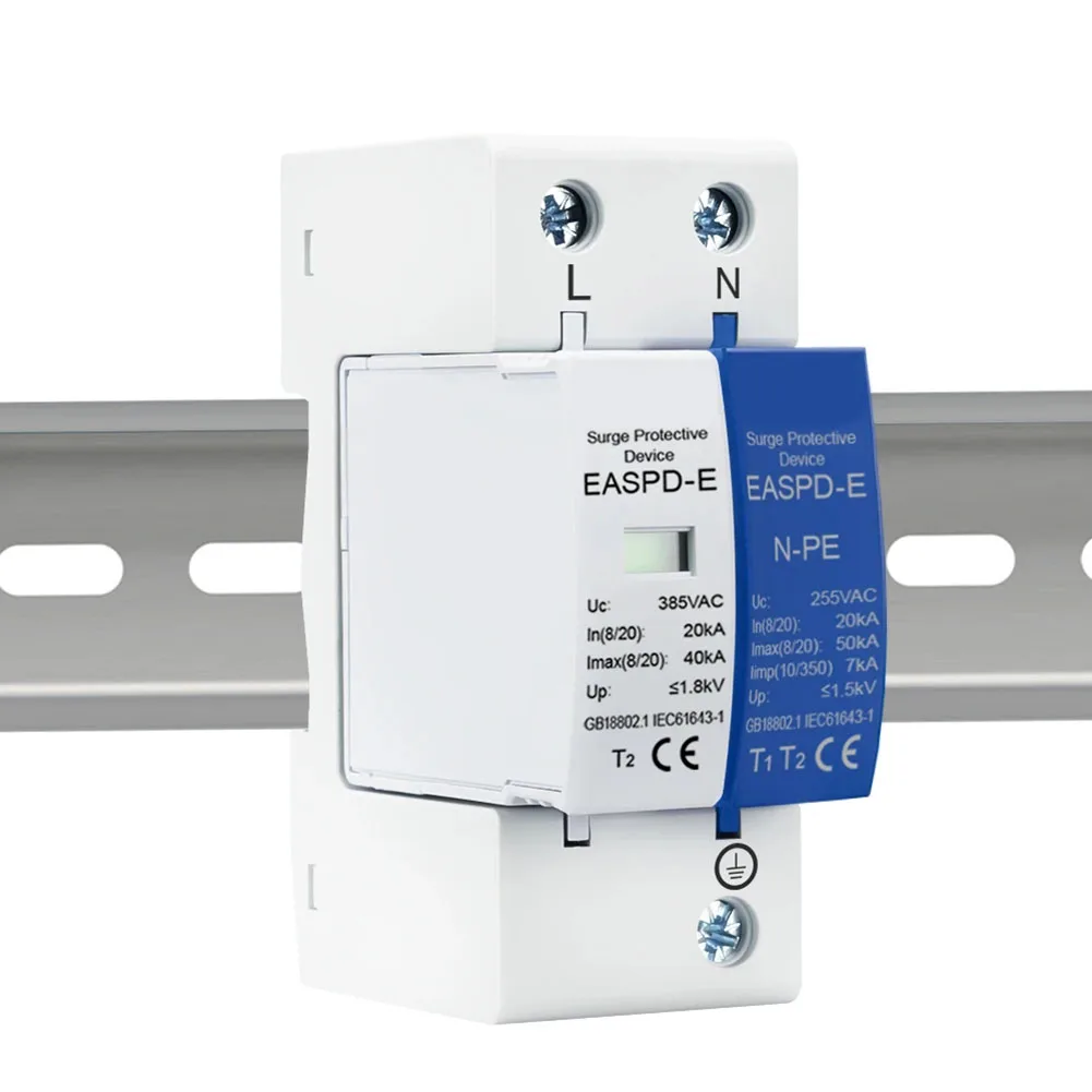 Household Surge Protector T1 T2 385V 275V with 25ns Response Time and IP20 Protection Level for Electrical Appliance Safety