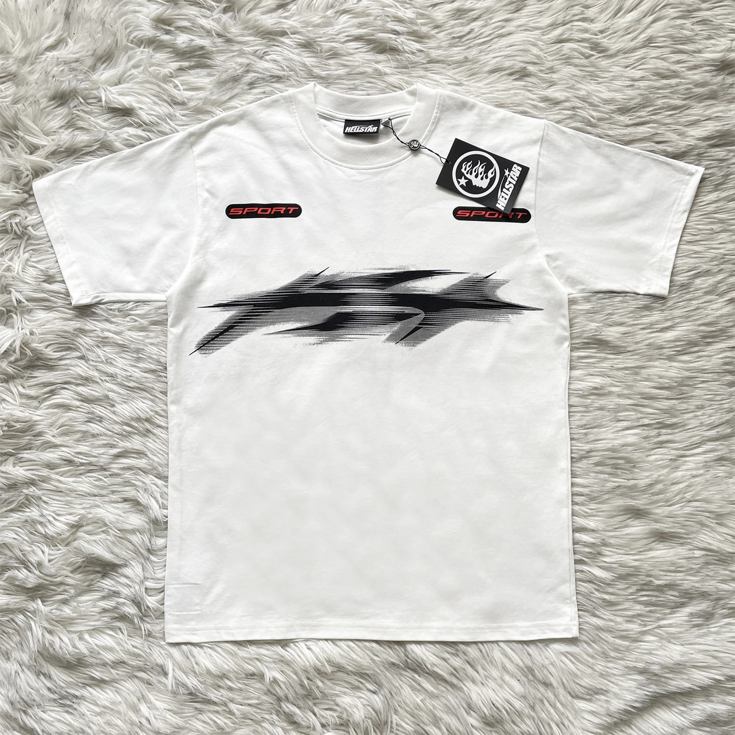 Hellstar Studios Gradient Print Unisex Short Sleeve T-Shirt Cotton Youth Casual Summer Breathable round Neck Tee for Daily Wear