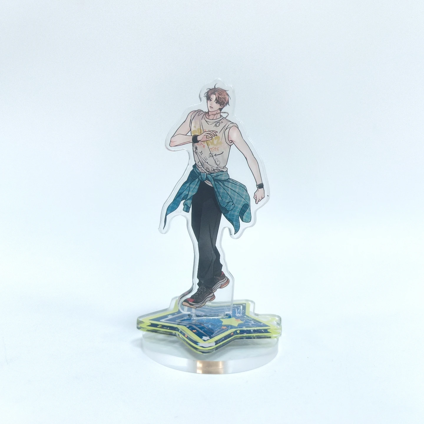 Spaklz Spinning Acrylic Stand Jinx Unsleep Backlight Diamond Dust Painter Night BL Yaoi Manhwa Key Chain Anime Collectible Gift