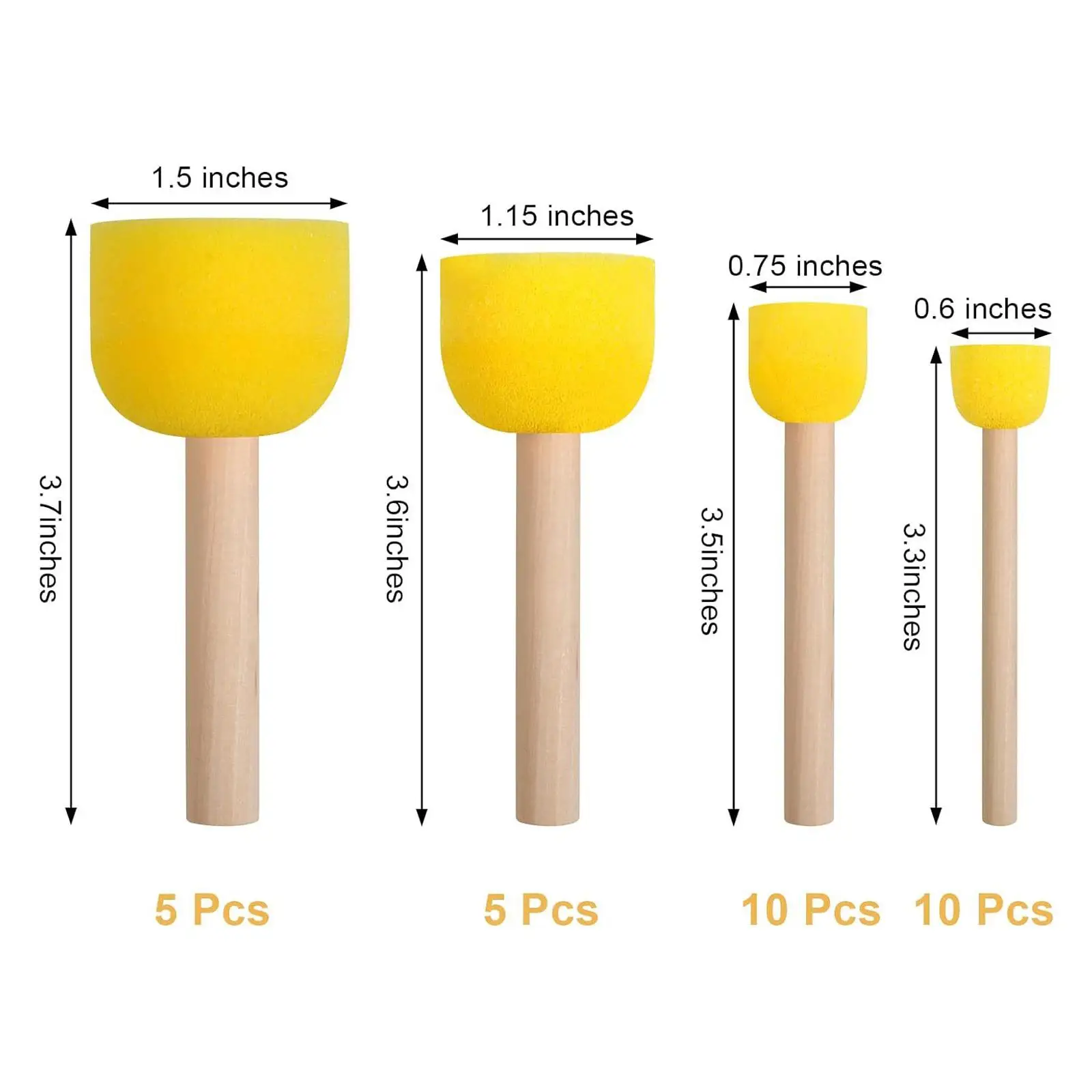 30 szt. Okrągłe gąbki zestaw pędzelków malowania plam zapasy rzemieślnicze akwarele artyści pędzle narzędzia do malowania dla maluchów w domu