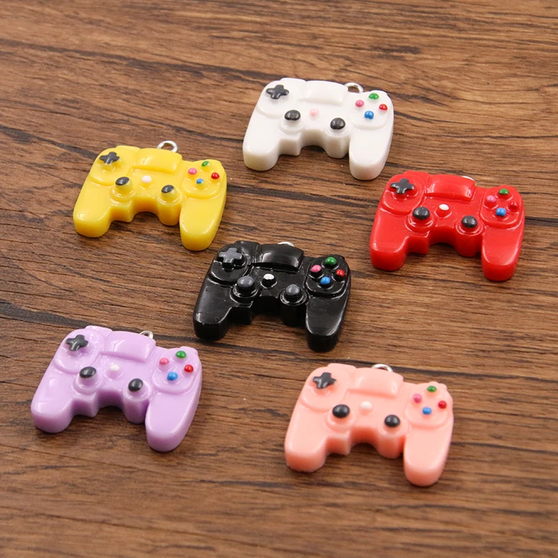 10Pcs 24*26MM 6 Color Enamel Gamepad Resin Charms DIY For Necklaces Pendants Earrings Making Handmade Craft Jewelry Accessories