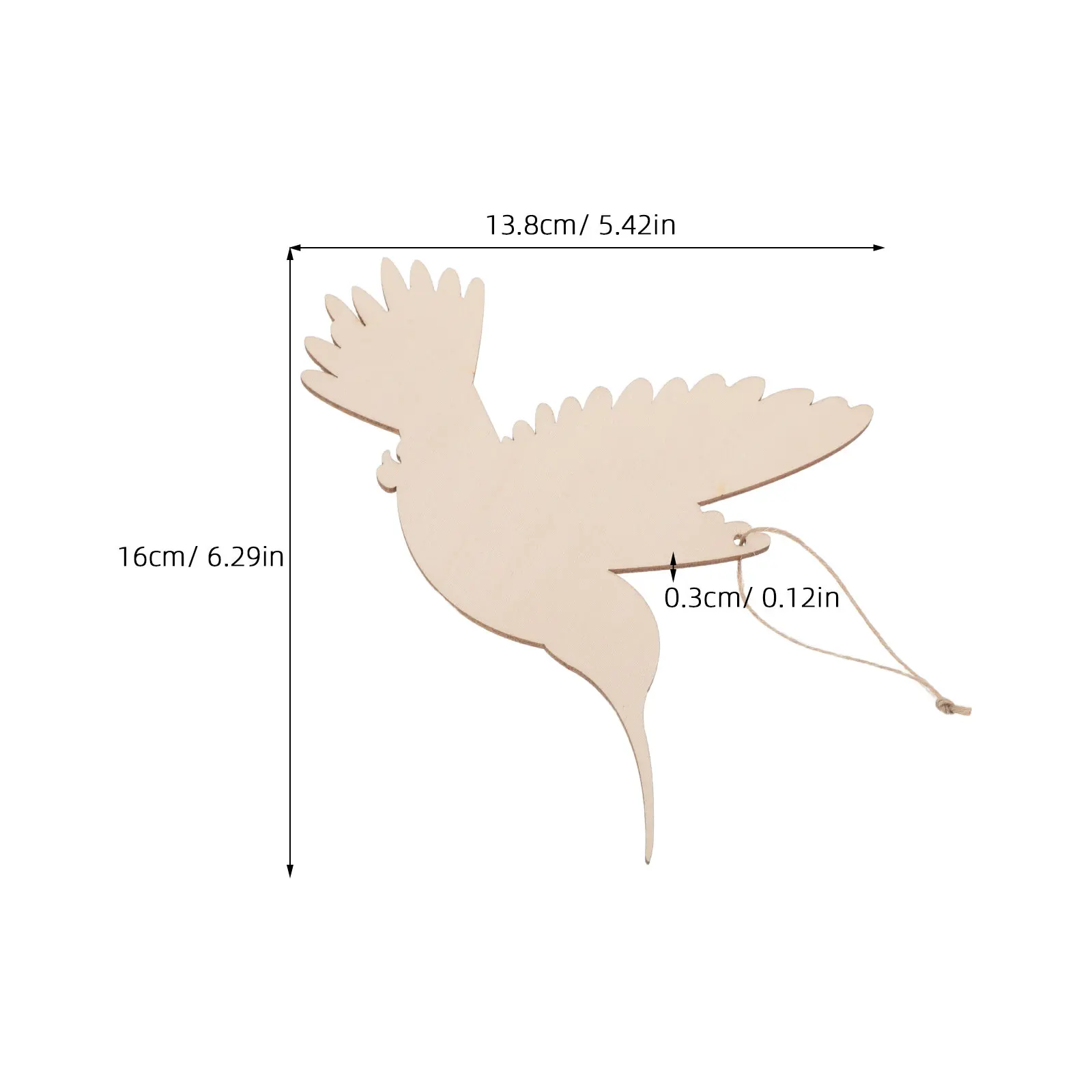 20Pcs DIY Hummingbird Wood Slices Unfinished Bird Cutouts for Crafts Painting Decorating Home Wedding Fireplace Mantel Tree