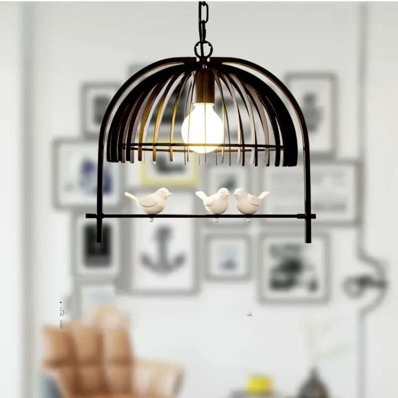 American bird cage pendant lamp Bedroom cafe restaurant living room pendant lights bar corridor modern light fixture    WJ11