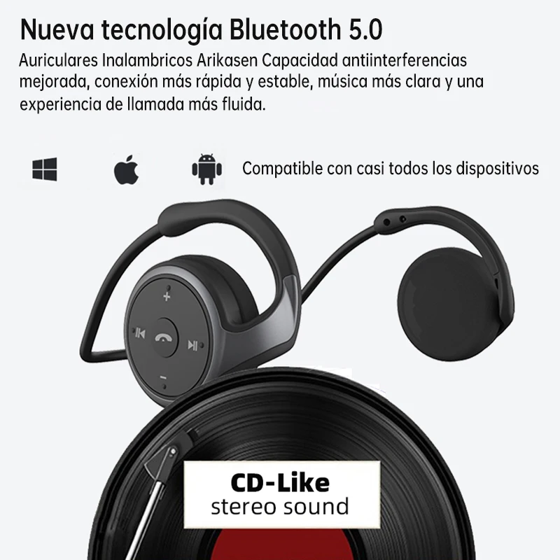 A6 Small Bluetooth Headphones Wrap Around Head Comfortable Wireless Headphones Foldable Bluetooth Headsets with Microphone Purse