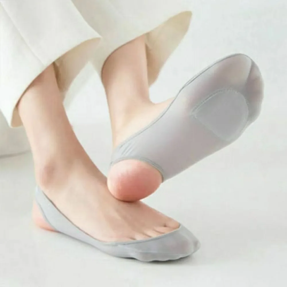 

5Pairs Ultra-thin Ice Silk Suspender Socks Invisible Hosiery Half Feet Socks Shallow Mouth Anti-slip Half Palm Boat Socks Women