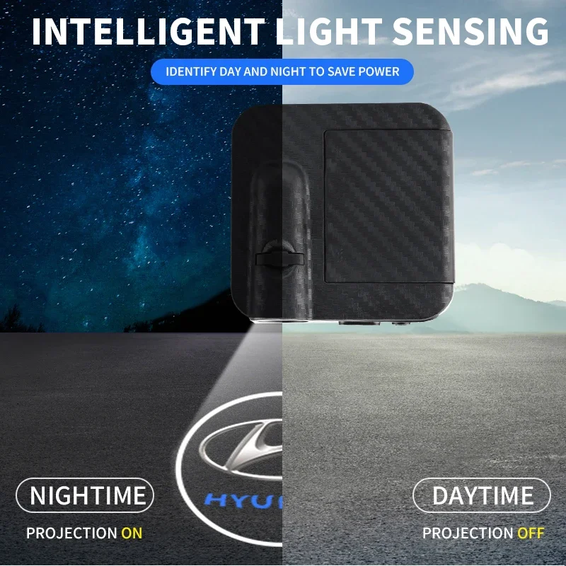 باب السيارة Led ترحيب العارض الظل ضوء لشركة هيونداي سانتا في سوناتا سولاريس أزيرا كريتا I30 Ix25 توكسون IX35 اكسسوارات السيارات #5