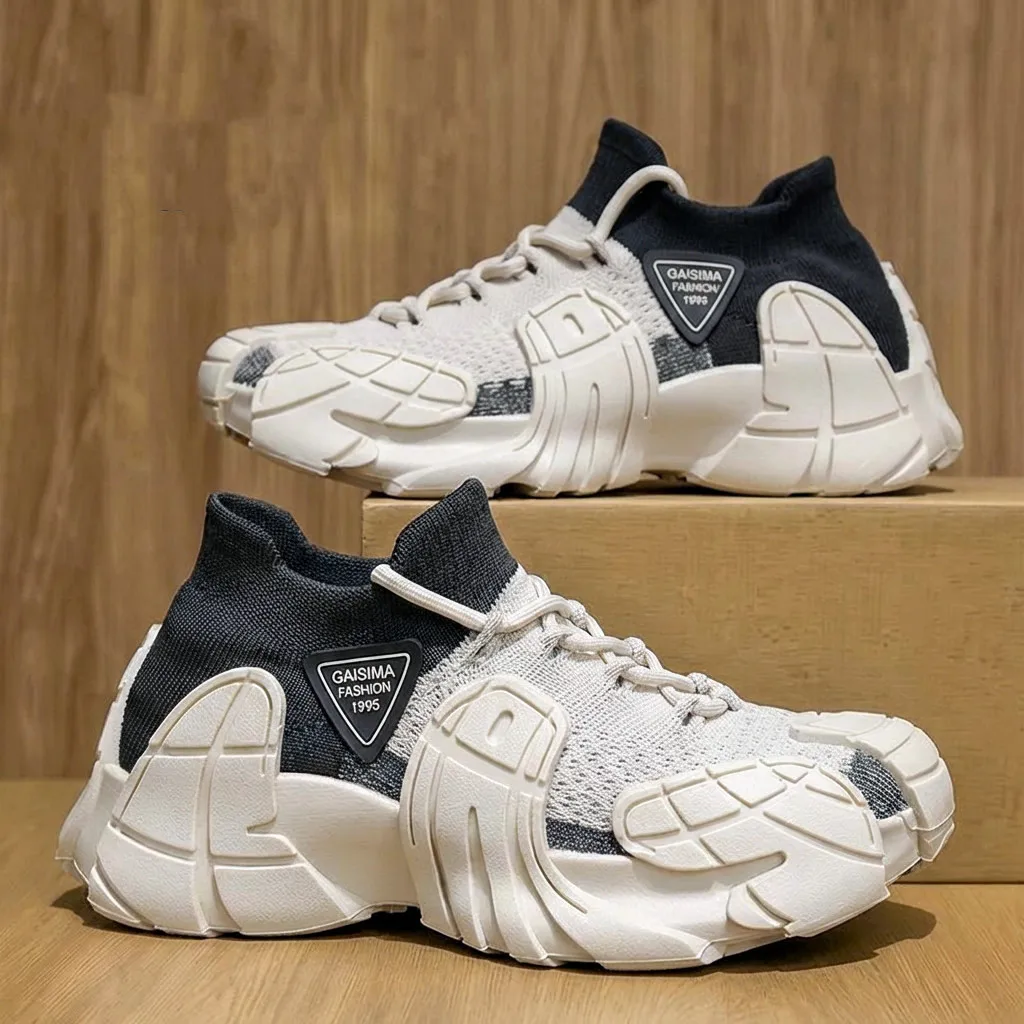

Men's Summer Breathable Mesh Sport Shoes Casual Running Shoes Anti-slip Thick Bottom Heightening Dad Shoes Fashionable Low Top