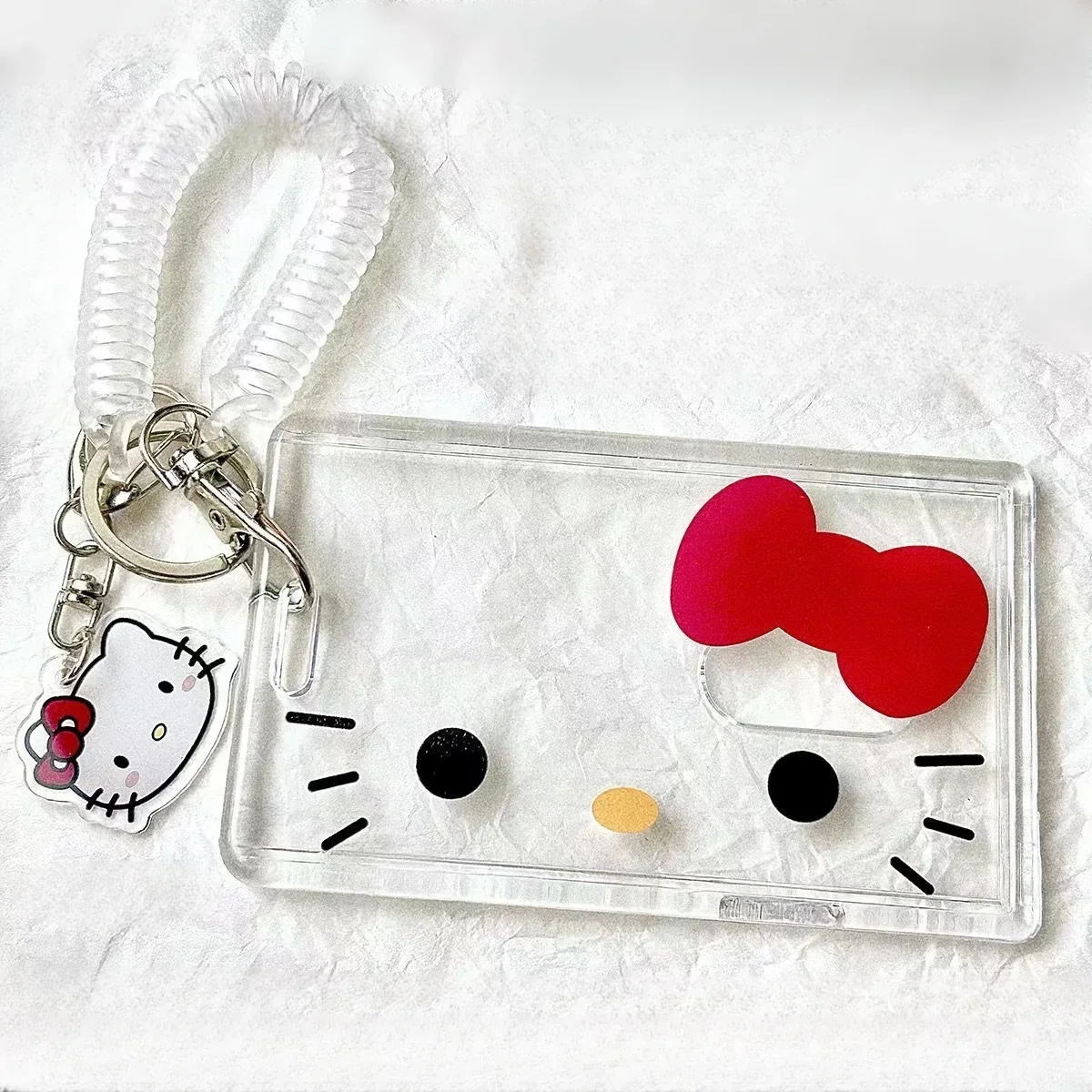 Porte-cartes Hello Kitty pour femme, Sanrioed, étui pour carte de crédit, badge de dessin animé, carte d'identité bancaire, porte-cartes de bus, porte-clés mignon, cadeau pour fille