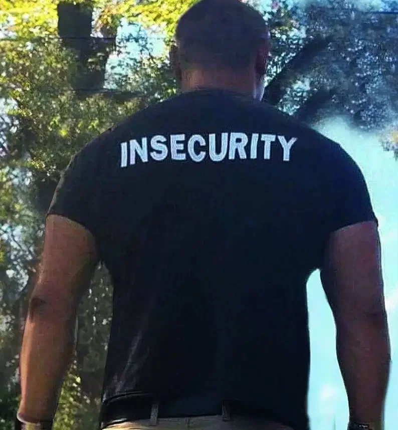 Insecurity Printed T-shirt Summer Funny Text Woman Man Cotton Shirt Y2K Shirt for Gift Pinterest Security Unisex T-shirt