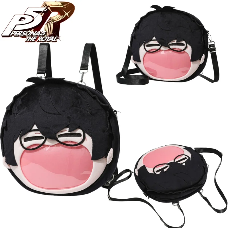 

Persona5 плюшевая сумка Bigmouth с героями мультфильмов Amamiya Ren Itabag, полупрозрачные значки, витрины, товары в стиле аниме для праздничных подарков