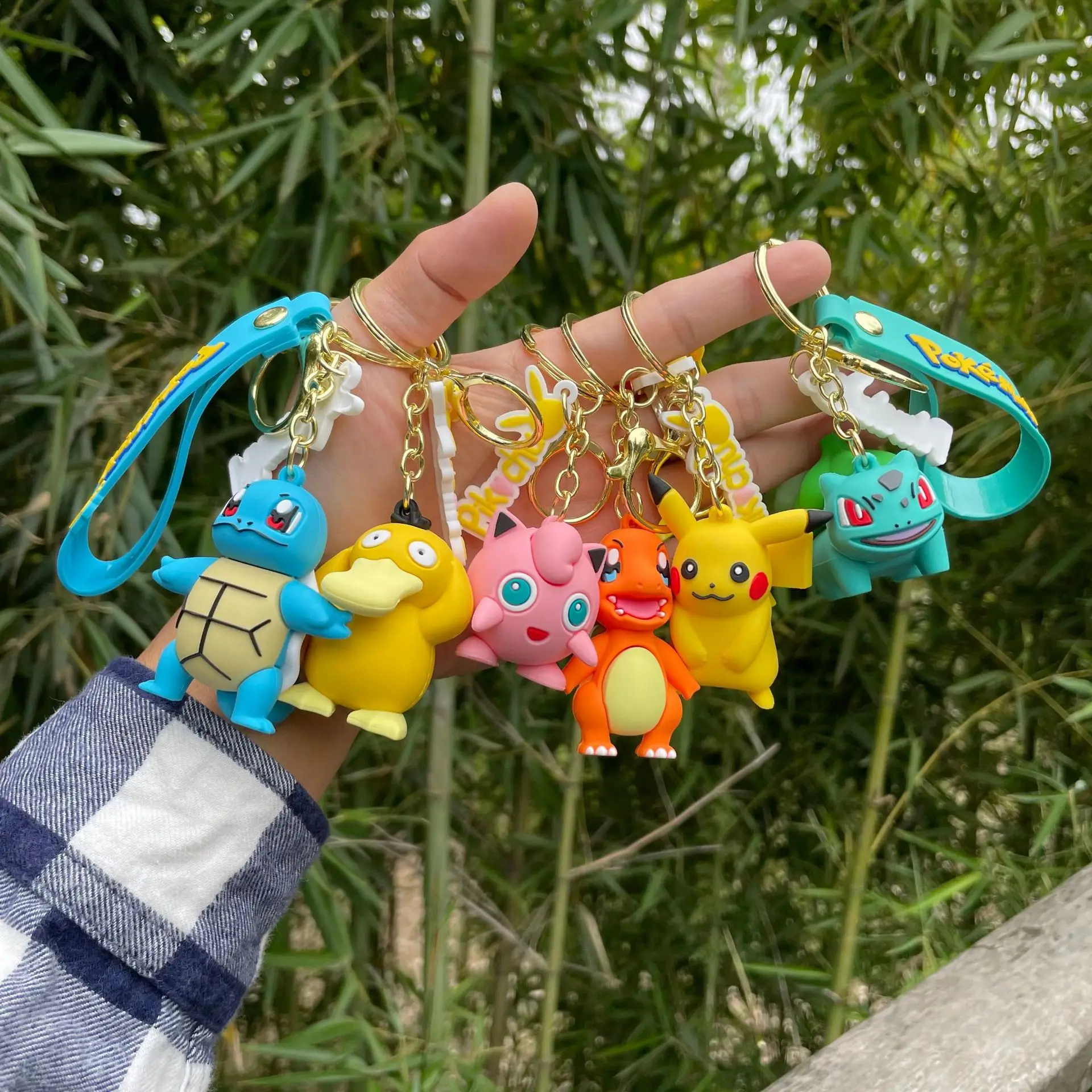 

Anime Key Chains Pokemon Pikachu Psyduck Squirtle Cosplay Keychain Cartoon Cute Doll Bag Car Pendant Figure for Unisex Gifts