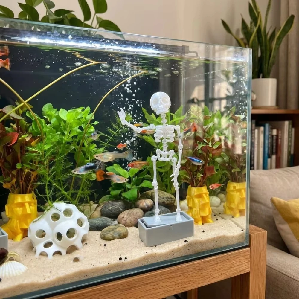 3D Printed Dancing Skeleton Aq - Aquarium Fish Youtube 评论和价格
